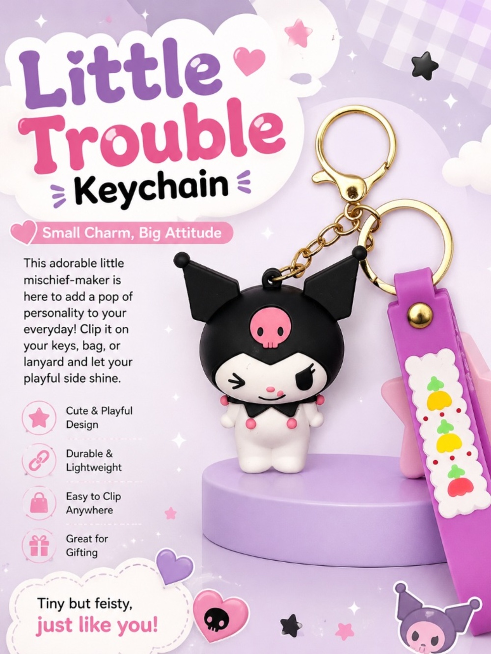 Sweet Side of Trouble Keychain